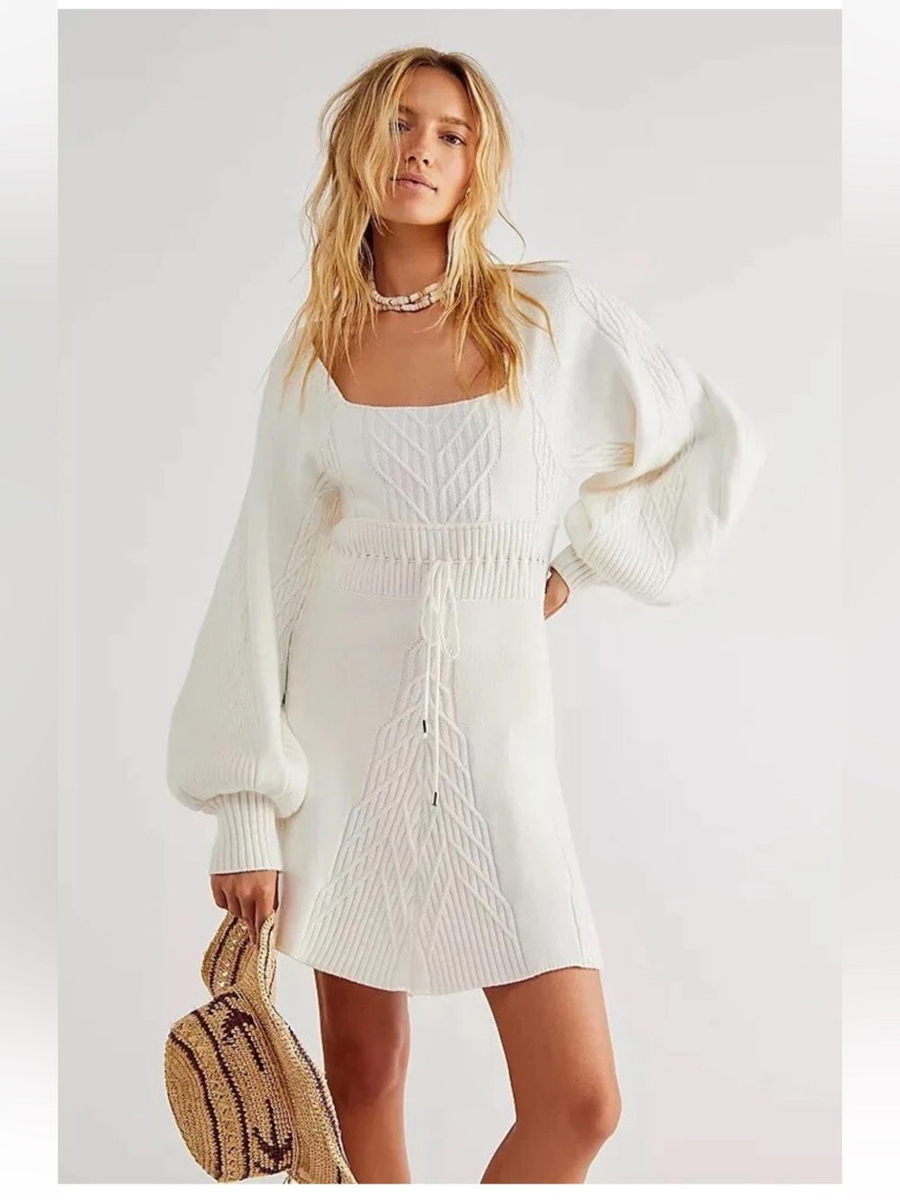 Free People Emmaline Mini Dress in White XS